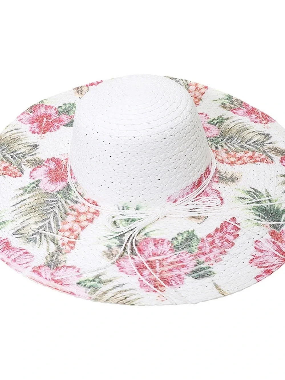 Floral Print and White Sun Hat